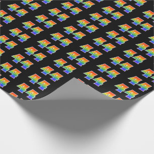 Papier Cadeau Fun Rainbow Spectrum Motif "44" Numéro d'événement