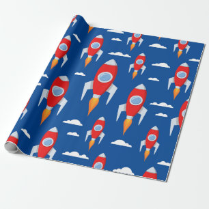 Papier Cadeau Fun Rocket de vaisseau spatial