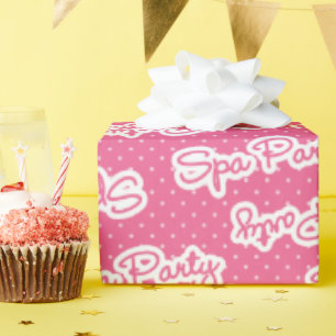Papier Cadeau Fun rose spa fête mot art emballage papier