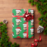 Papier Cadeau Funky Custom Photo Visage Santa Hat Christmas Gree<br><div class="desc">Funny Custom Face Photo Santa Hat Christmas Green Wrapper Paper</div>