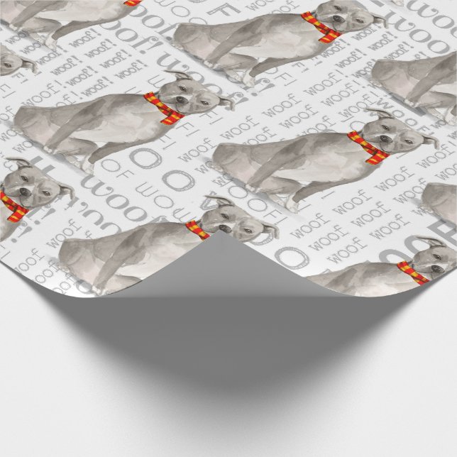 Papier Cadeau Funky Dog Lover Staffordshire Terrier Noël (Coin)