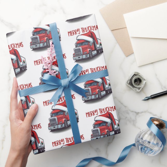 Papier Cadeau Funky Noël Semi Transport Camion Truckmas (Cadeaux)