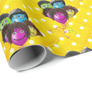 Papier Cadeau Funky People Balloon Group On Pois