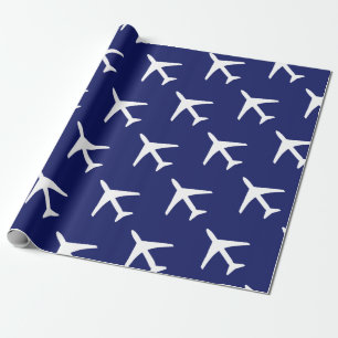 Papier Cadeau Funky White Plane Blue Arrière - plan Pilot Aviat