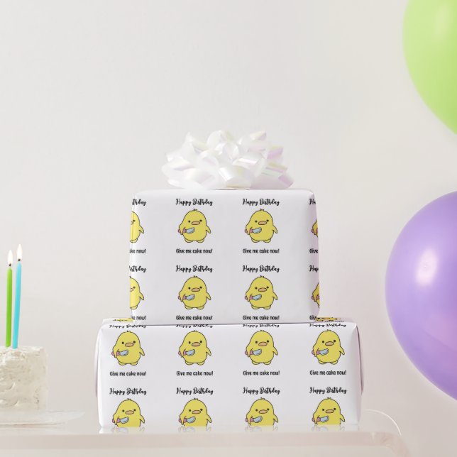 Papier Cadeau Funny Anniversaire du canard en colère (Cadeaux de fête)