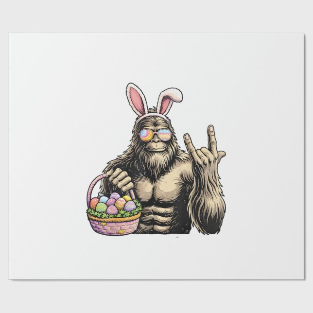 Papier Cadeau Funny Bigfoot Easter Egg Rock Sasquatch Easter Day (Plat)