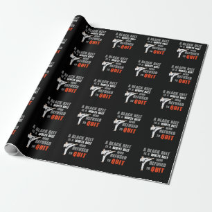 Papier Cadeau Funny Black Belt Humour Taekwondo Jiu Jitsu Karate