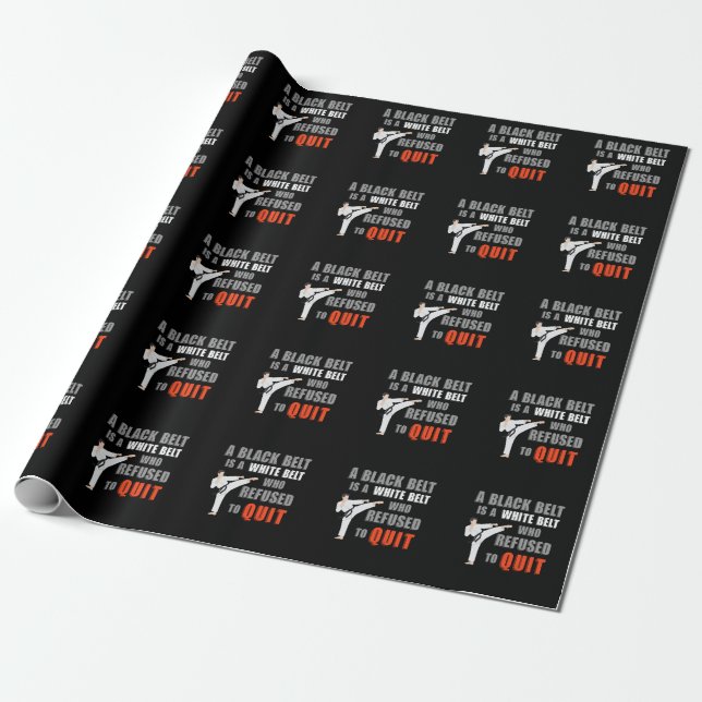 Papier Cadeau Funny Black Belt Humour Taekwondo Jiu Jitsu Karate (Déroulé)