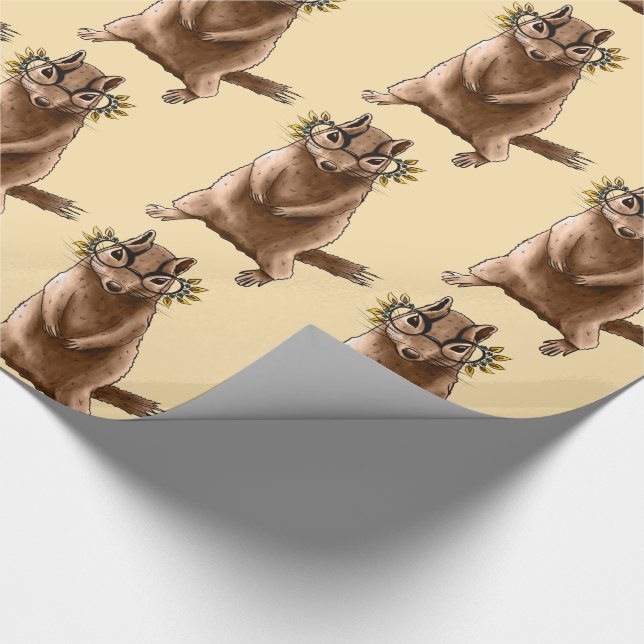 Papier Cadeau Funny Chipmunk Écureuil Geek Animal Art (Coin)