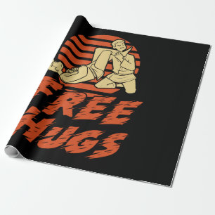 Papier Cadeau Funny Free Hugs - Brésilien Jiu-Jitsu, BJJ Cadeau