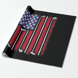 Papier Cadeau Funny Golf American Flag Golf Player Vintage Golfe