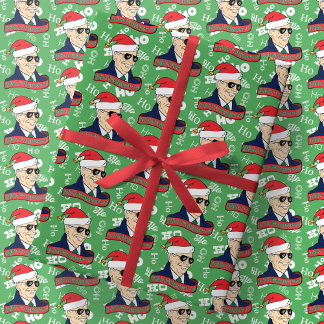 Papier Cadeau Funny Green Ho Son Président Joe Biden Noël