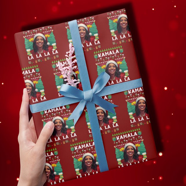 Papier Cadeau Funny Kamala Harris 2024 Christmas Comma La Gift (Créateur téléchargé)