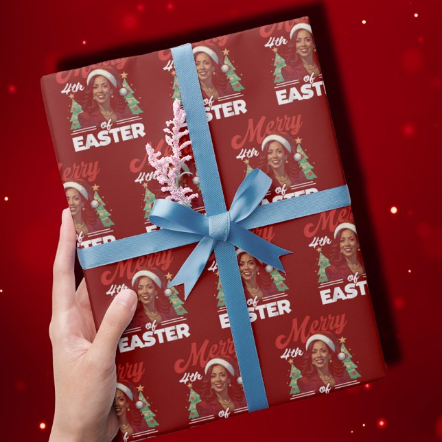 Papier Cadeau Funny Kamala Harris Christmas Santa Hat (Créateur téléchargé)