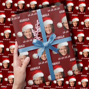 Papier Cadeau Funny Kamala Harris Face Santa Hat Noël