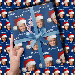 Papier Cadeau Funny Kamala Harris Santa Hat Joyeux Noël