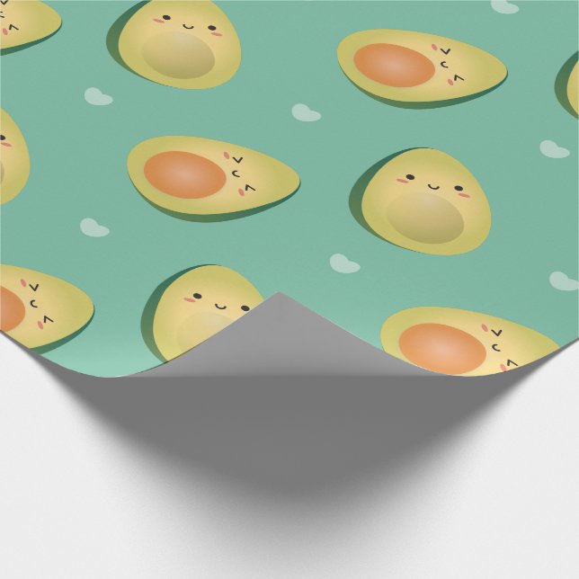 Papier Cadeau Funny Kawaii Avocados évitons le Motif (Coin)