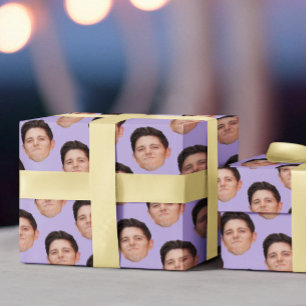 Papier Cadeau Funny Pet Visage Photo Lavender Papier d'enveloppe