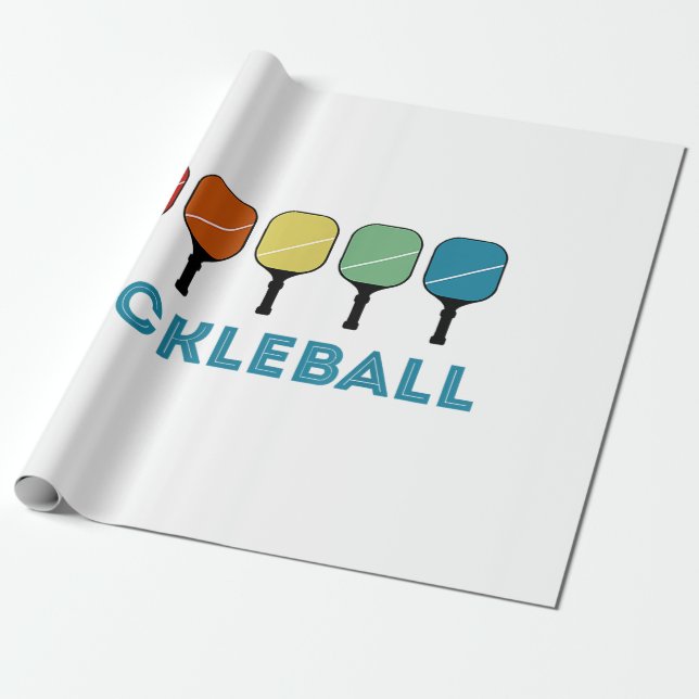 Papier Cadeau Funny Pickleball Retro Vintage (Déroulé)