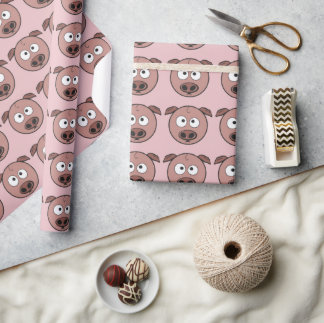Papier Cadeau Funny Pig Motif