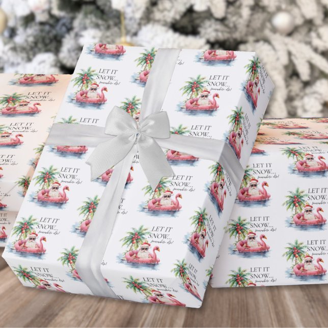 Papier Cadeau Funny Santa Claus Plage tropicale Noël (Funny Santa Claus Tropical Beach Christmas Wrapping Paper)