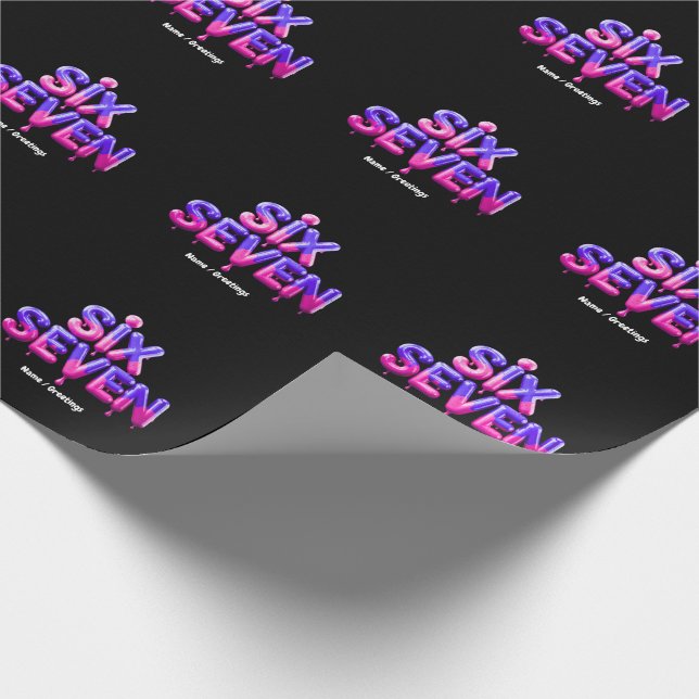 Papier Cadeau Funny Six Sept 67 Mème Gen Alpha Style Viral Cool (Coin)