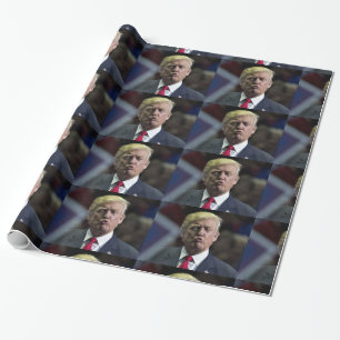 Papier Cadeau FUNNY TRUMP KISS CHRSTMAS Papier à envelopper