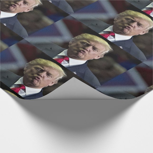 Papier Cadeau FUNNY TRUMP KISS TOUT LE papier enveloppant OCCASI (Coin)