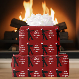 Papier Cadeau Funny Zombie Père Noël personnalisé Noël rouge