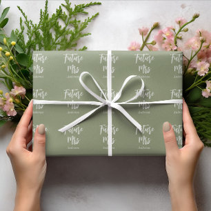 Papier Cadeau Futur Mme Sage Fête des mariées verte