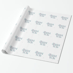 Papier Cadeau Future mariée avec voile, rose et sarcelle Type
