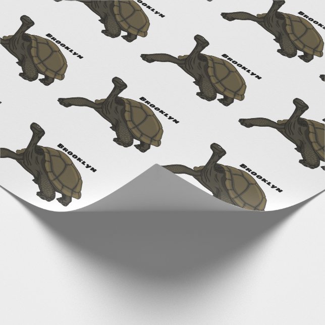 Papier Cadeau Galapagos land tortoise illustration  (Coin)
