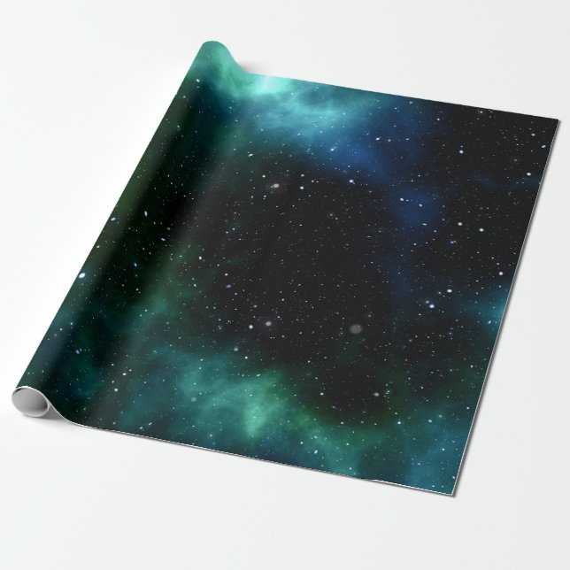 Papier Cadeau Galaxie bleue (Déroulé)
