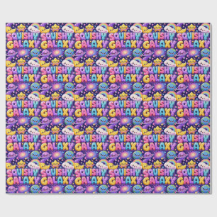 Papier Cadeau Galaxie Douce Kawaii Terre Lune Étoiles