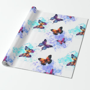 Papier Cadeau Galaxie papillon blanc