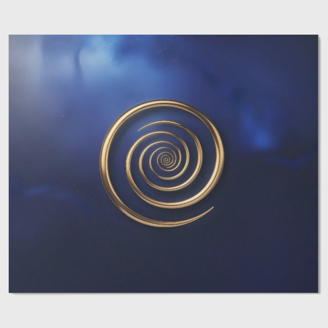 Papier Cadeau Galaxie spirale dorée (Plat)