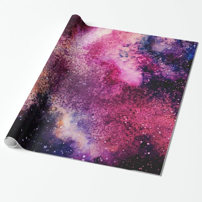 Papier Cadeau Galaxie violette (Déroulé)