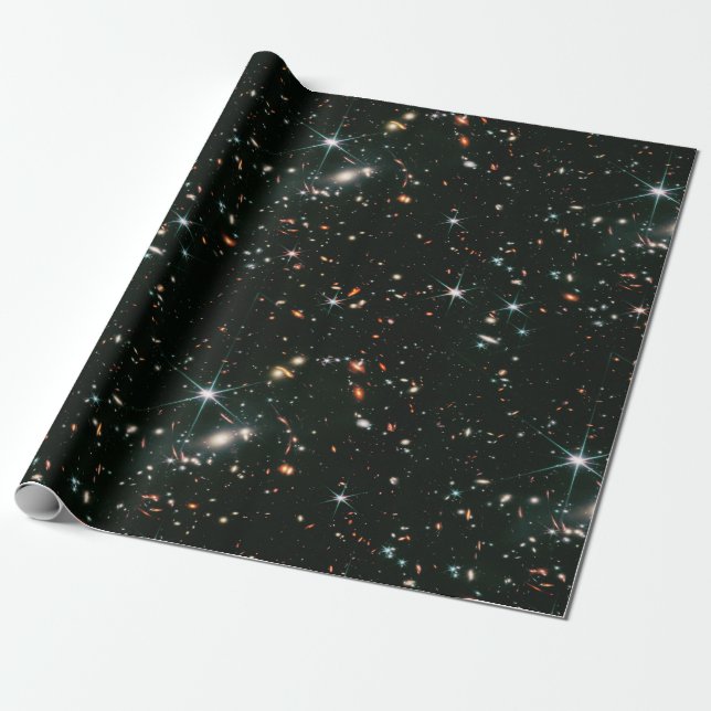 Papier Cadeau Galaxies télescopiques profondes Stars sans coutur (Déroulé)