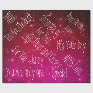 Papier Cadeau Galaxy Stars Espace d'anniversaire personnalisé