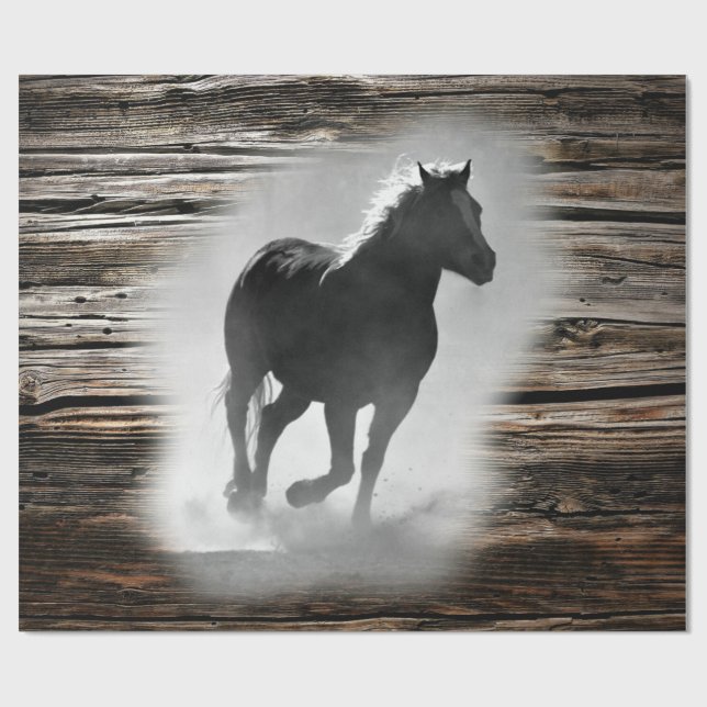 Papier Cadeau Galloping de Wild Horse (Plat)