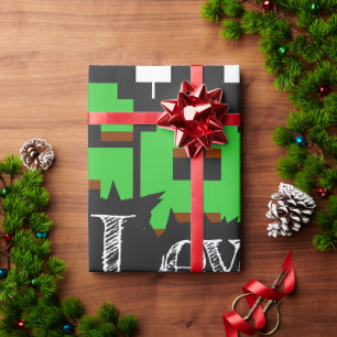 Papier Cadeau Game Over, Level Up : Monde de jeu rétro pixelisé