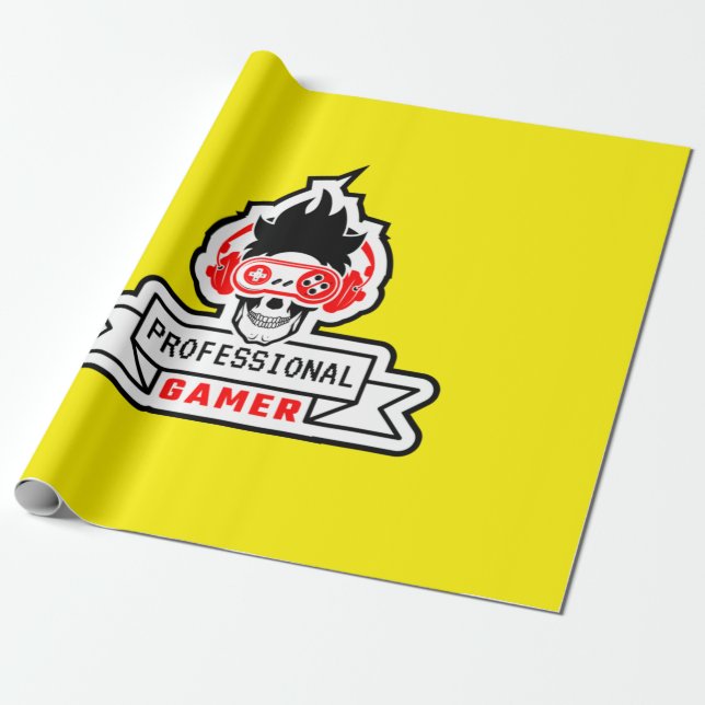 Papier Cadeau Gamer Gift Professional Gamer (Déroulé)