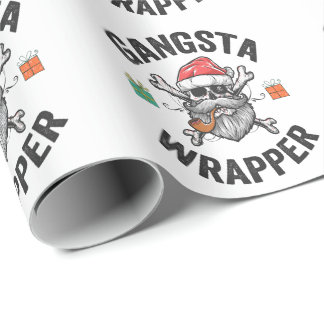Papier Cadeau Gangsta Wrapper Funny Christmas Père Noël Cadeau c