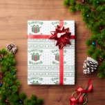 Papier Cadeau Gangster Wrapper Christmas laide<br><div class="desc">Gangster Wrapper dans un style sucré moche en vert et rouge orné de rennes sautants,  de flocons de neige et d'un grand cadeau enveloppé rouge.</div>