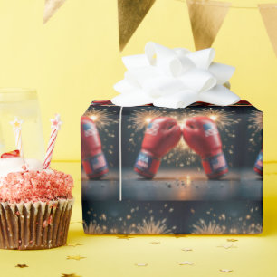 Papier Cadeau Gants de boxe rouge pour USA 250e anniversaire