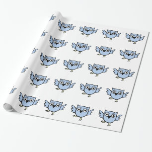 Papier Cadeau Garçon bleu de hibou de bébé de danse