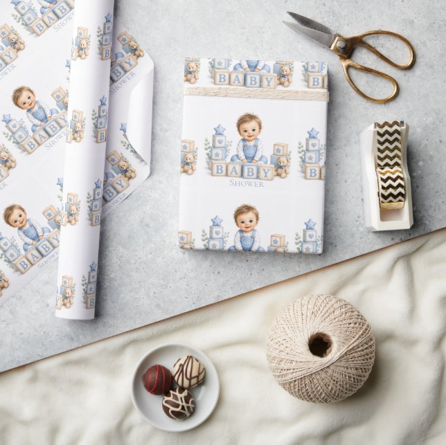 Papier Cadeau Garçon bloque une baby shower (Artisanat)