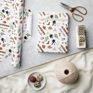 Papier Cadeau Garçon Mon premier rodéo Cowboy 1er anniversaire