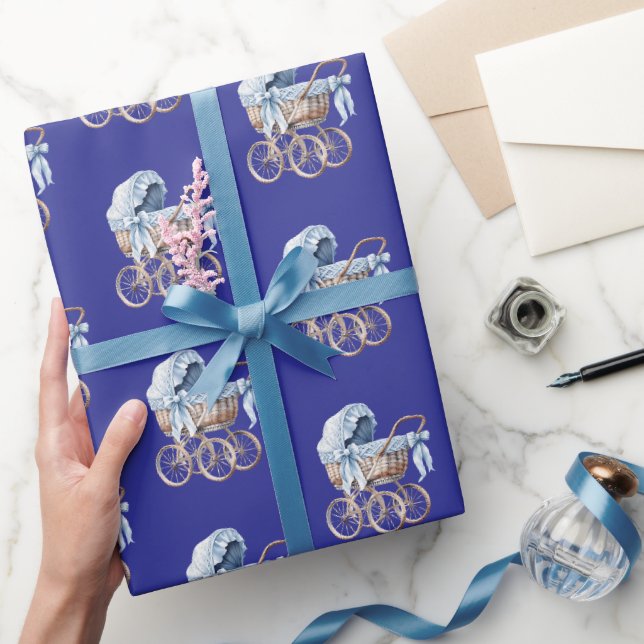 Papier Cadeau Garçon oh Garçon Blue Berceau  (Cadeaux)