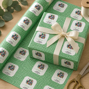 Papier Cadeau garçon premier anniversaire Canard Chanceux Une Aq